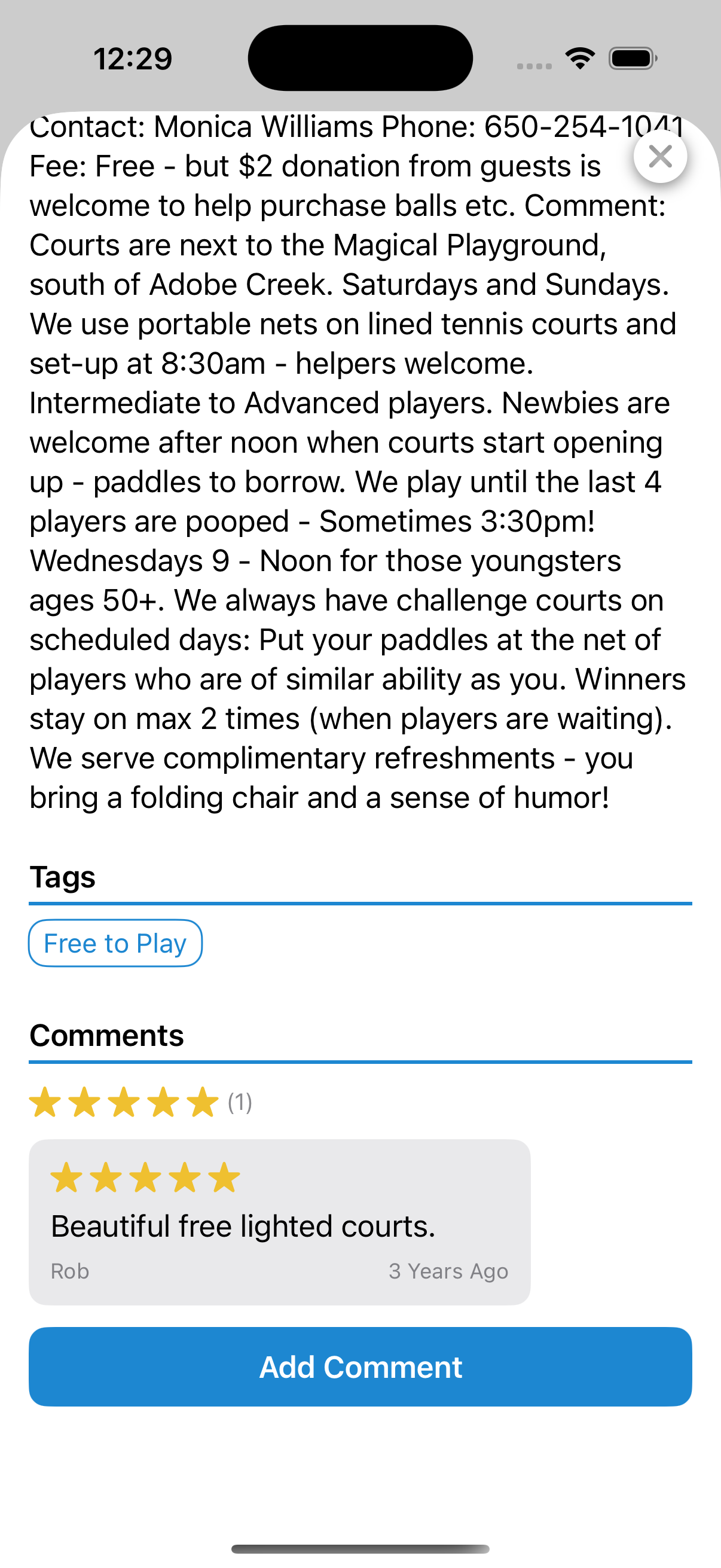 Pickleball Plus review section showing community ratings